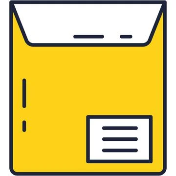 Postal mail letter envelope icon flat vector Stock Illustration