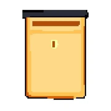 Postal mailbox mail pixel art vector illustration Stock Illustration