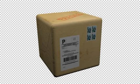 Postal Package Box side Stock Illustration