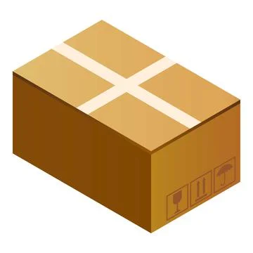 Postal parcel box icon, isometric style イラスト素材