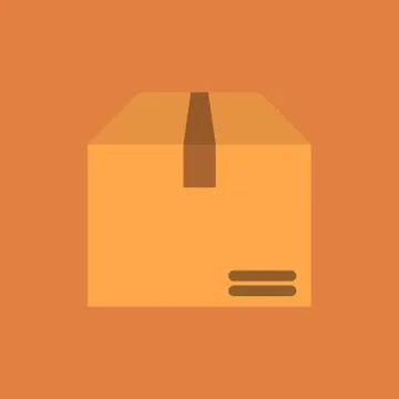 Postal parcel box vector illustration on orange background Stock Illustration