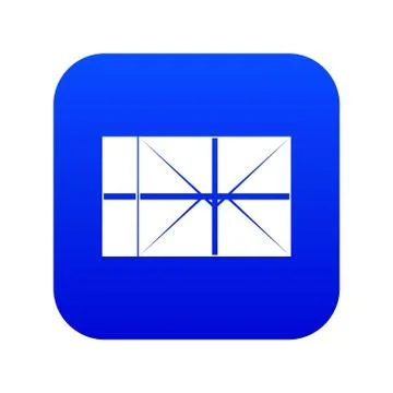 Postal parcel icon digital blue Illustrazione stock