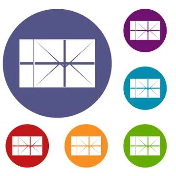 Postal parcel icons set Stock Illustration