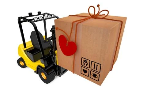 Postal parcel on loader 스톡 일러스트