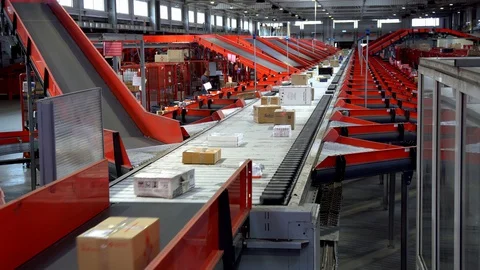Postal Parcel Sorting Line Vidéo 127841054