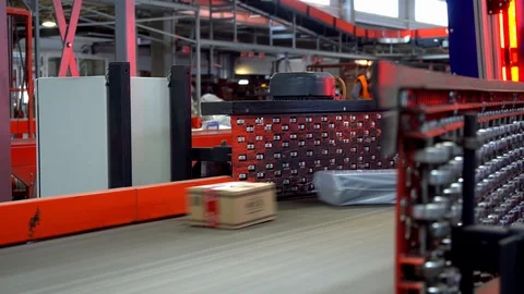 Postal Parcel Sorting Line Stock Footage 127898949