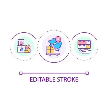 Postal service loop concept icon Stock Illustration