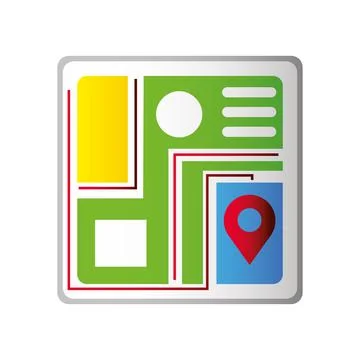 Postal service, navigation map with pointer app, post service concept icon Illustrazione stock