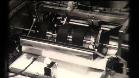 Postal Service, Post Office Mail Sorting Machine Mechanism Of Industrial Design  Stock Footage 130172692