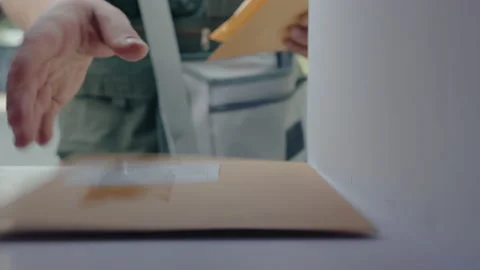 Postal Service Worker Delivering Mail Stock Footage 236984206
