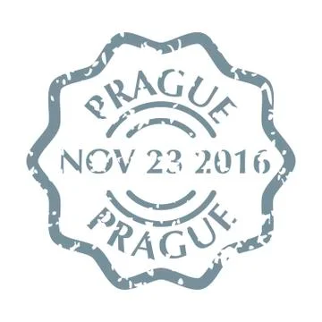 Postal Stamp from Prague Stock Illustration