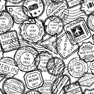 Postal stamps pattern Stock Illustration