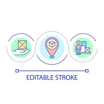 Postal storage loop concept icon Stock Illustration