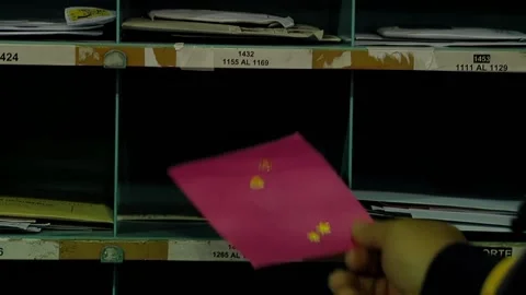 Postal Worker sorting Mail in the Main Post Office Center in Buenos Aires.  Stock Footage 154876010