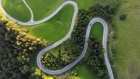 Postalm road drone view in Austria Stock Footage 248703493