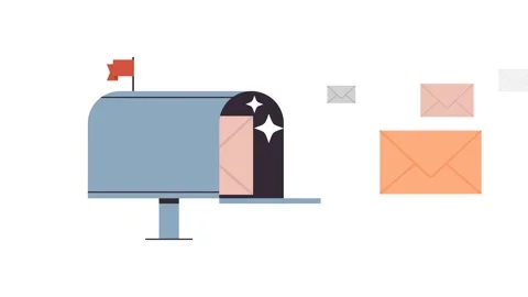 Postbox and enevelope read new letters, mail marketing mail service. Video stock 281966277