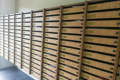 Postbox in condominium Stockfoto's