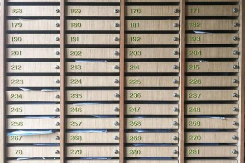 Postbox in condominium Stock Photos