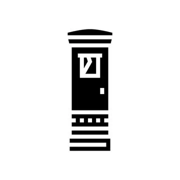 Postbox construction glyph icon vector illustration Illustration