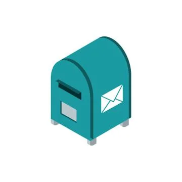 Postbox correspondence postal mail isometric Illustration