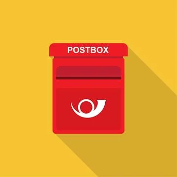Postbox Flat design. Stock Illustration