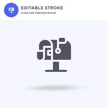 Postbox icon vector, filled flat sign, solid pictogram isolated on white, log Illustrazione stock