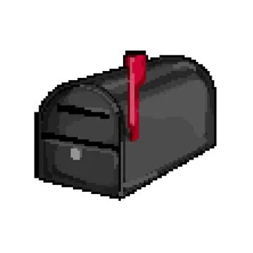 Postbox mailbox letter pixel art vector illustration Stock Illustration