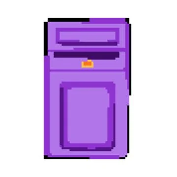 Postbox mailbox mail pixel art vector illustration Stock Illustration