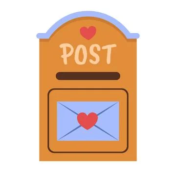 Postbox. mailbox street post container for receiving mail letters. Stock Illustration