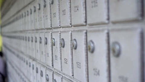 Postboxes in a row background Stock Footage 109100033