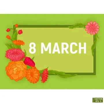 Postcard from 8 March. Stock Illustration