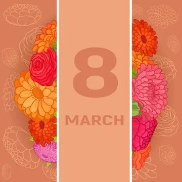Postcard from 8 March. 库存插图