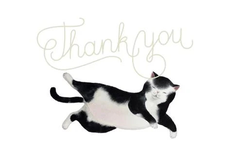 Postcard with cat Stock Illustration