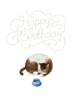 Postcard with cat Stock Illustration