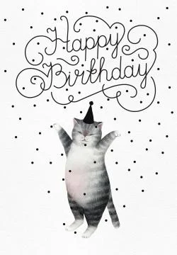 Postcard with cat Stock Illustration