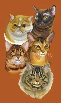 Postcard cats Stock Illustration