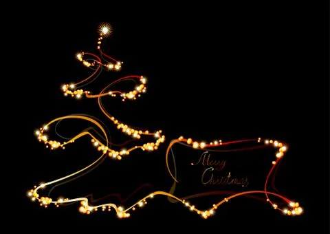 Postcard with Christmas tree. EPS10 vector illustration Stock Illustration