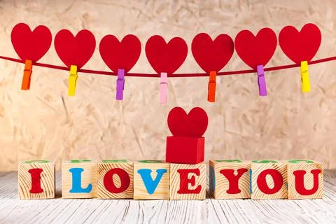 Postcard with a declaration of love Stock Photos