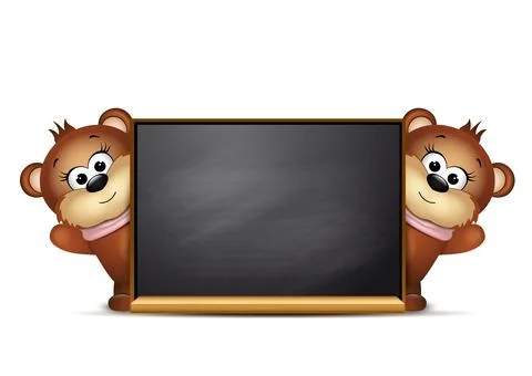 Postcard design template. Two teddy bears. Stock Illustration