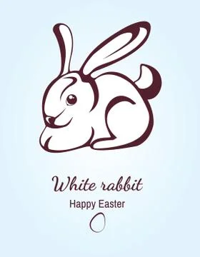 Postcard with easter bunny Stock Illustration