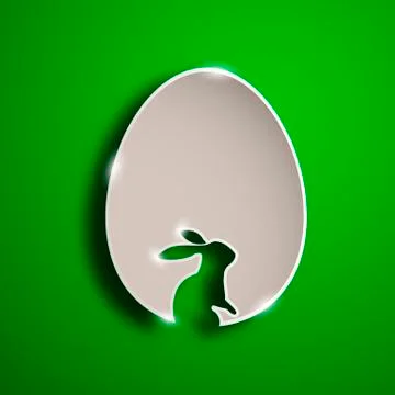 Postcard for Easter eggs with paper and hare Stock Illustration