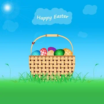 Postcard Easter Happy Stock Illustration