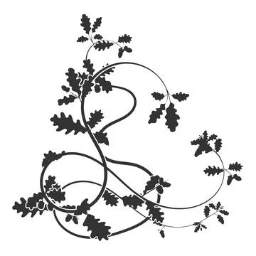 A postcard element, a template for an oak ornament Stock Illustration
