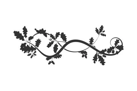 A postcard element, a template oak tree ornament Stock Illustration
