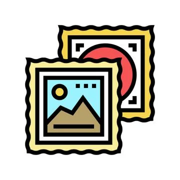 Postcard for envelope color icon vector illustration Stock Illustration
