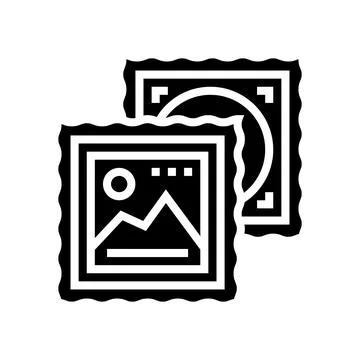 Postcard for envelope glyph icon vector illustration Stock Illustration