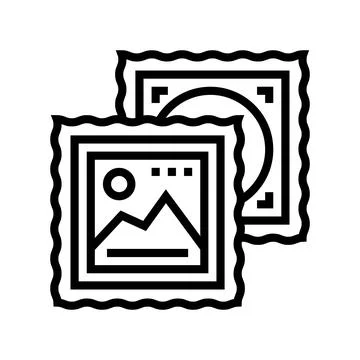 Postcard for envelope line icon vector illustration Stock Illustration
