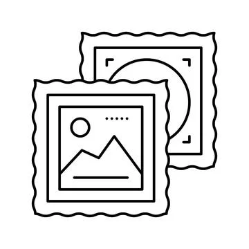 Postcard for envelope line icon vector illustration Stock Illustration