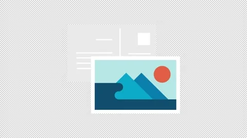 Postcard Flat Icon Video stock 205060493