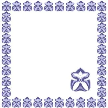Postcard with floral pattern on grey silk background Illustrazione stock